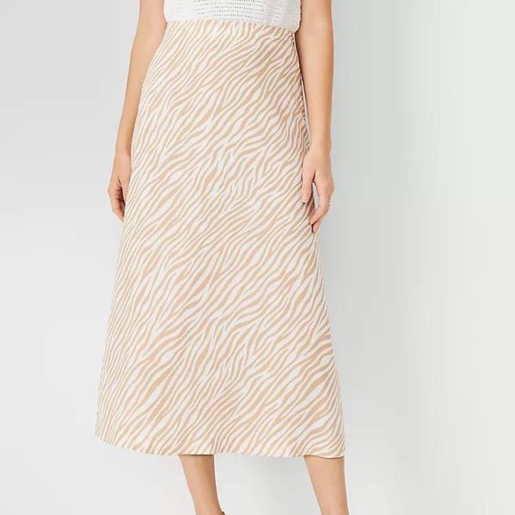 Ann Taylor Dresses & Skirts - New Ann Taylor Zebra Stripe Slip Skirt